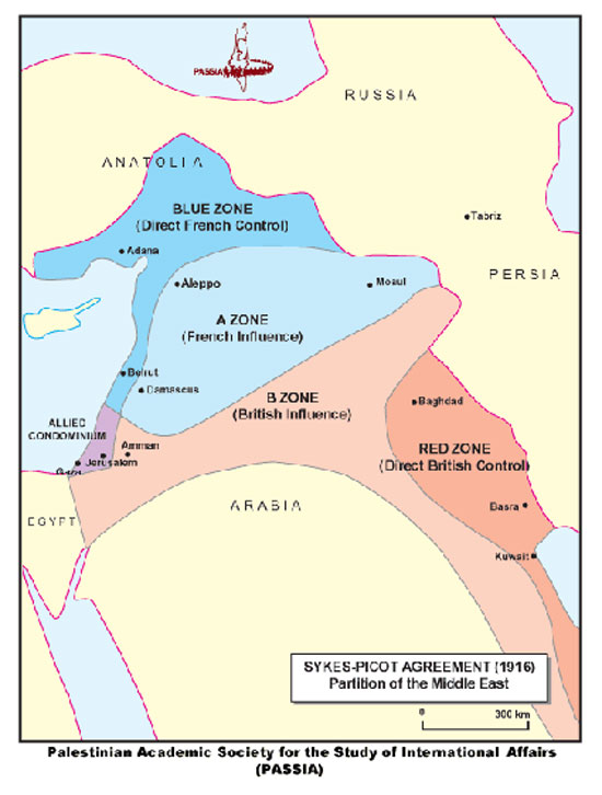 χάρτης συμφωνίας Sykes-Picot